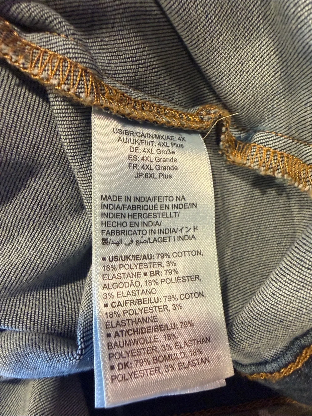 4x Plus Size Blue Denim Jacket